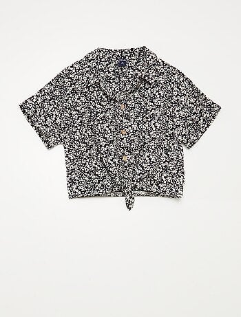 Conjunto de camiseta + pantalón vaporoso con estampado de flores - 2 piezas