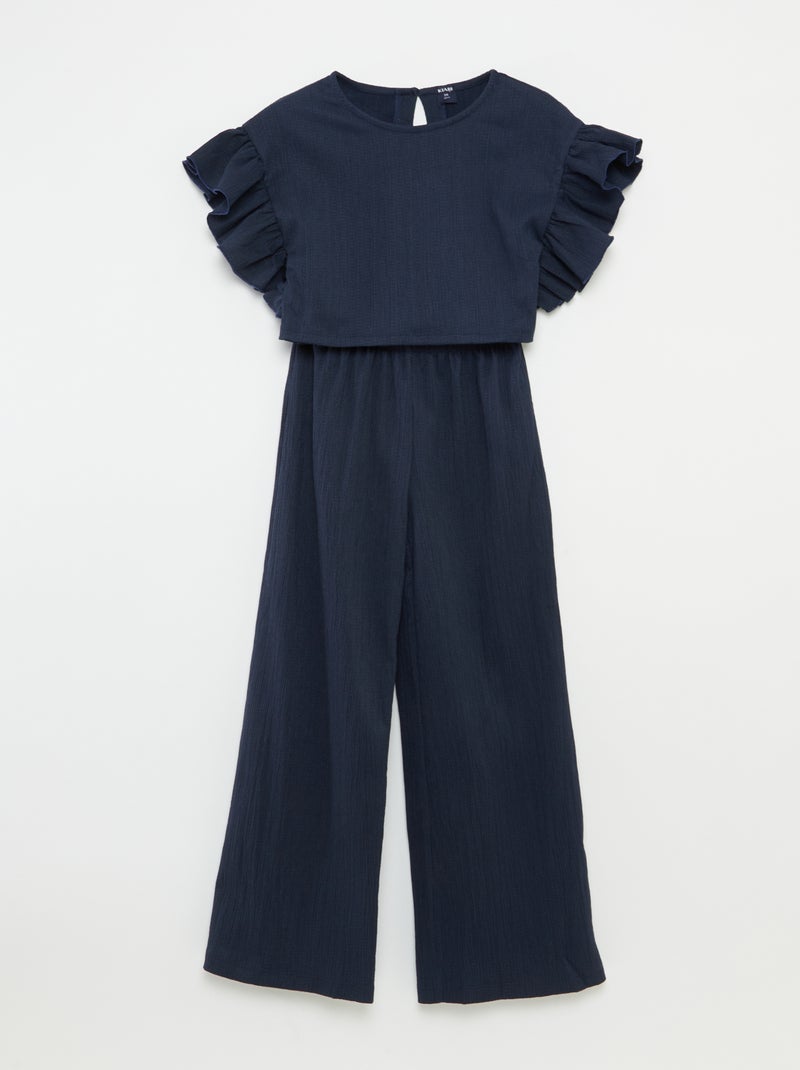 Conjunto de camiseta + pantalón vaporosos - 2 piezas AZUL MARINO - Kiabi