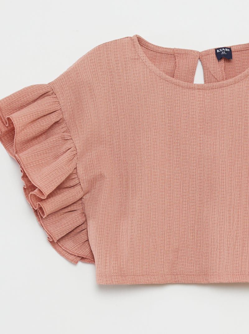 Conjunto de camiseta + pantalón vaporosos - 2 piezas ROSA - Kiabi