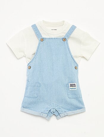 Conjunto de camiseta + peto vaquero - 2 piezas