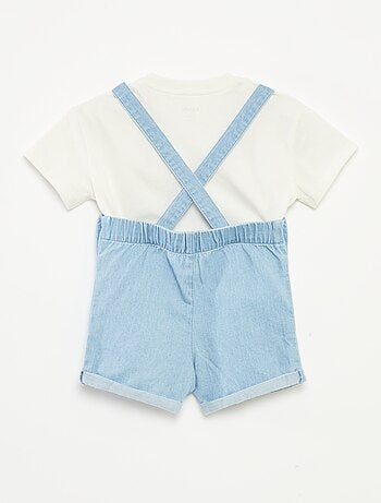 Conjunto de camiseta + peto vaquero - 2 piezas