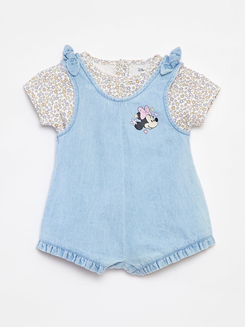Conjunto de camiseta + peto vaquero 'Minnie' BLANCO - Kiabi