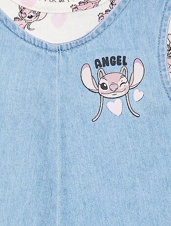 Conjunto de camiseta + peto vaquero 'Stitch'
