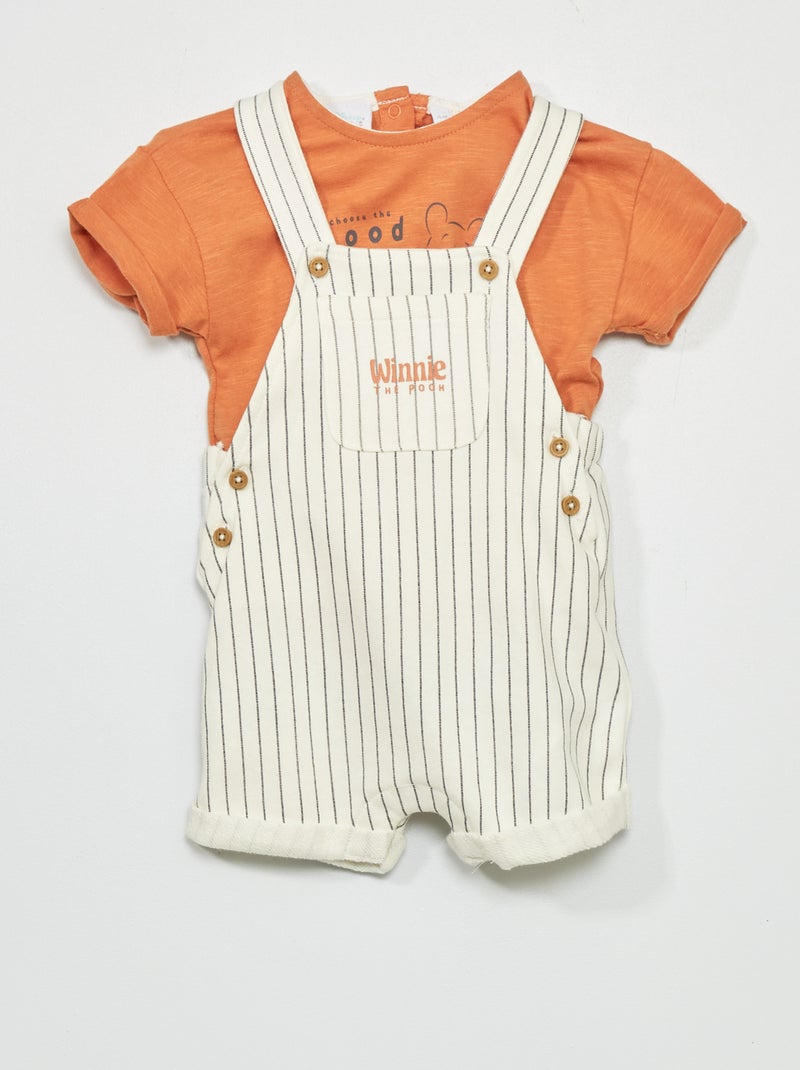 Conjunto de camiseta + peto 'Winnie'  - 2 piezas MARRON - Kiabi