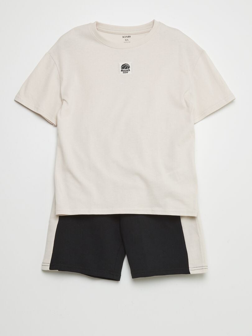 Conjunto de camiseta + short - 2 piezas BLANCO - Kiabi