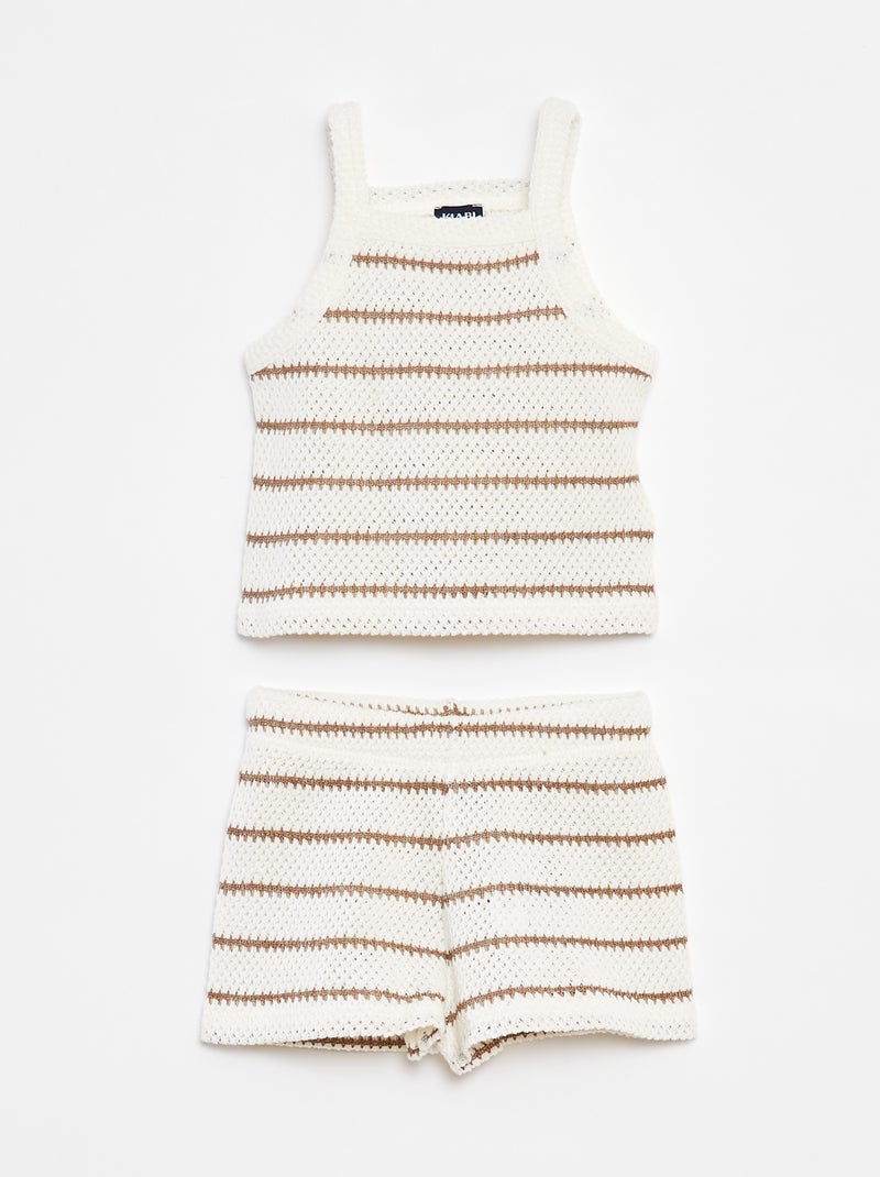 Conjunto de camiseta + short - 2 piezas Blanco - Kiabi