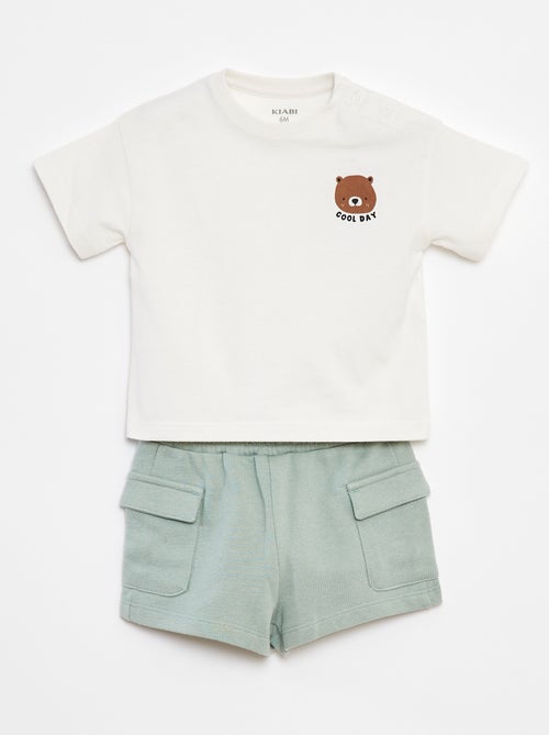 Conjunto de camiseta + short con bolsillos - 2 piezas - Kiabi