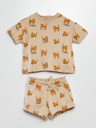 Conjunto de camiseta + short con motivo - 2 piezas