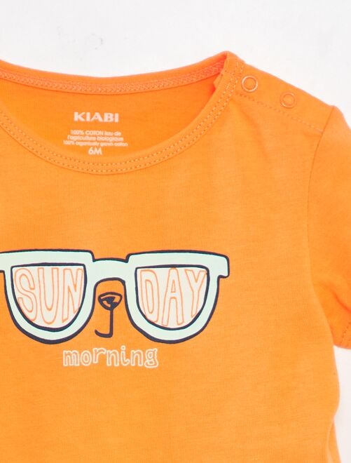 Conjunto de camiseta + short de algodón - 2 piezas - Kiabi
