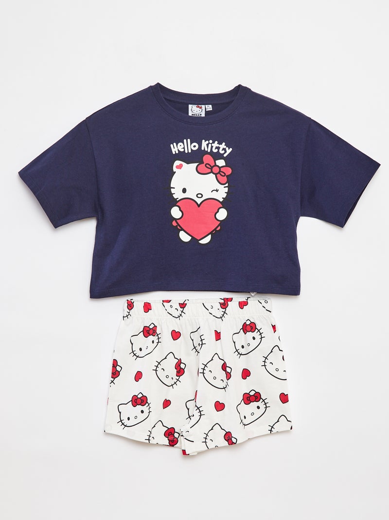 Conjunto de camiseta + short de pijama 'Hello Kitty' - 2 piezas AZUL - Kiabi