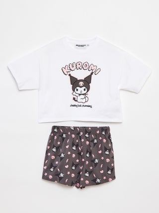 Conjunto de camiseta + short de pijama 'Hello Kitty' - 2 piezas