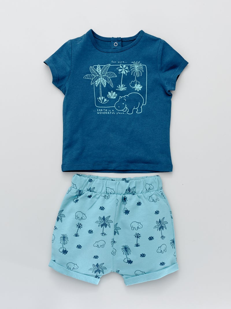 Conjunto de camiseta + short fantasía AZUL - Kiabi