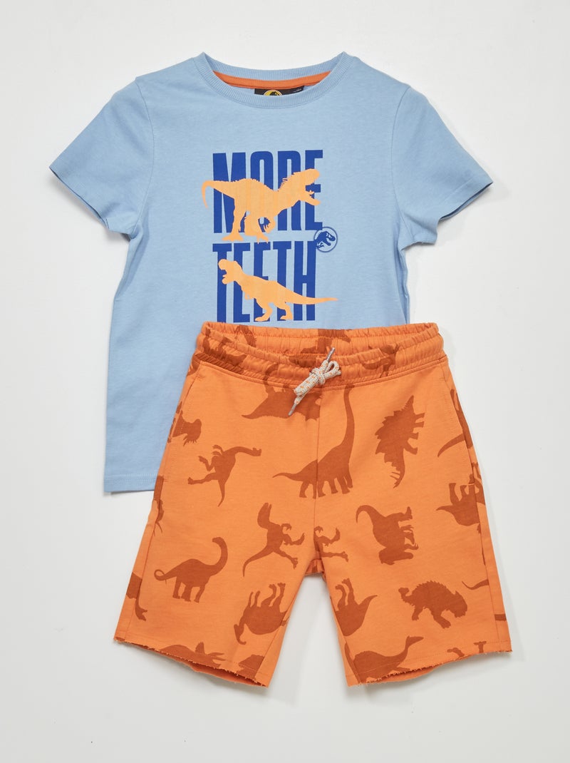 Conjunto de camiseta + short 'Jurassic Park' AZUL - Kiabi
