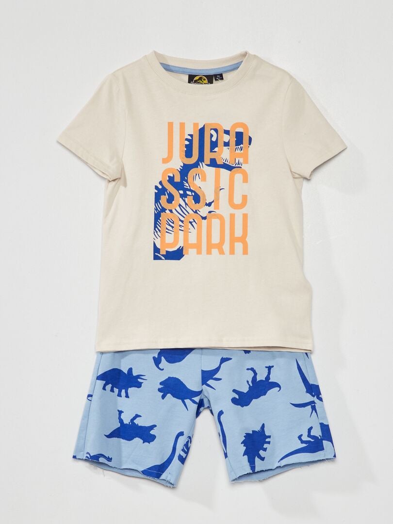 Conjunto de camiseta + short 'Jurassic Park' GRIS - Kiabi