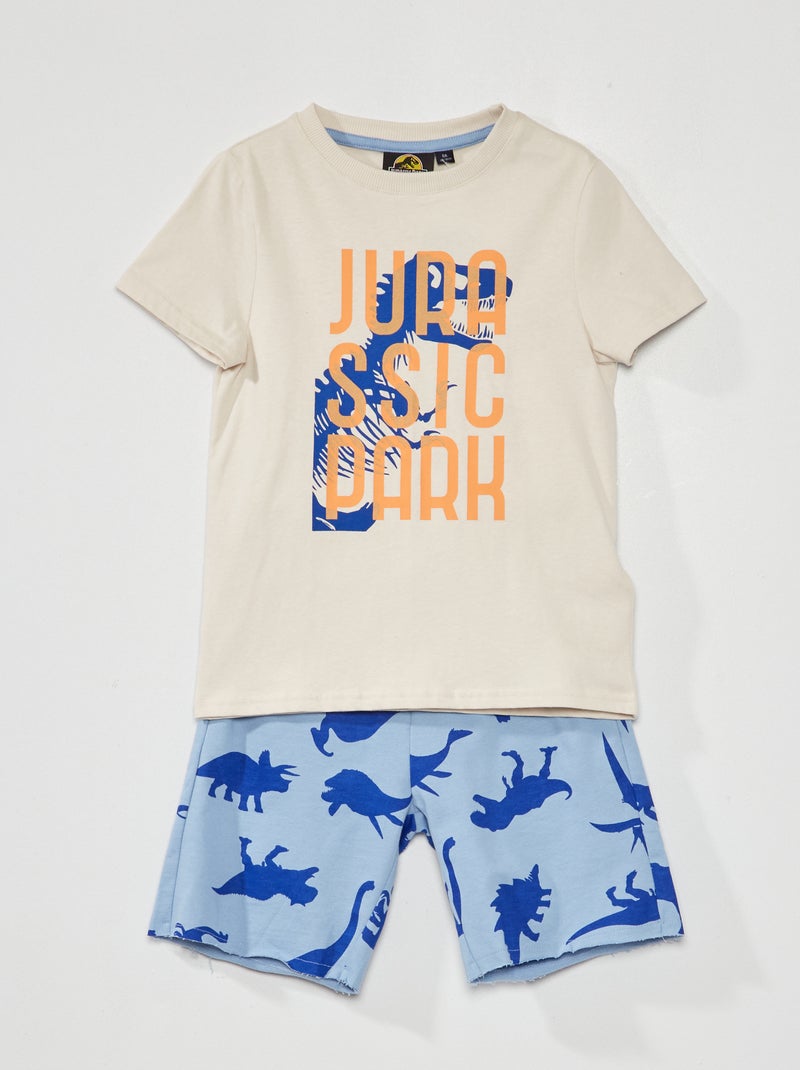 Conjunto de camiseta + short 'Jurassic Park' GRIS - Kiabi