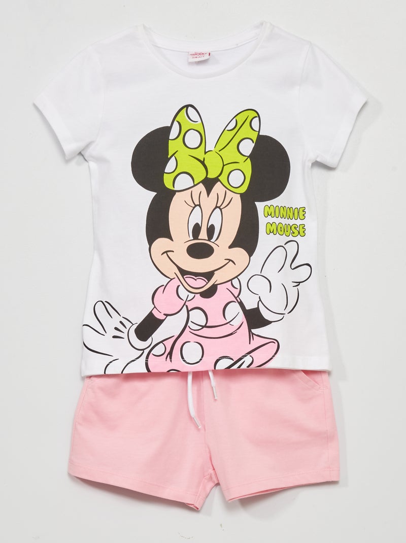 Conjunto de camiseta + short 'Minnie' - 2 piezas blanco - Kiabi