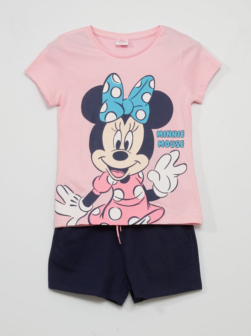 Conjunto de camiseta + short 'Minnie' - 2 piezas rosa - Kiabi