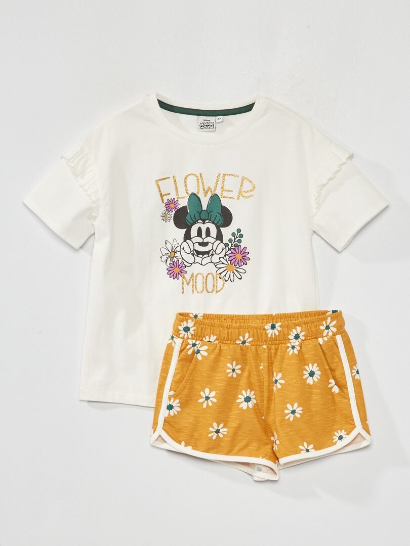 Conjunto de camiseta + short 'Minnie' 'Disney' AMARILLO - Kiabi