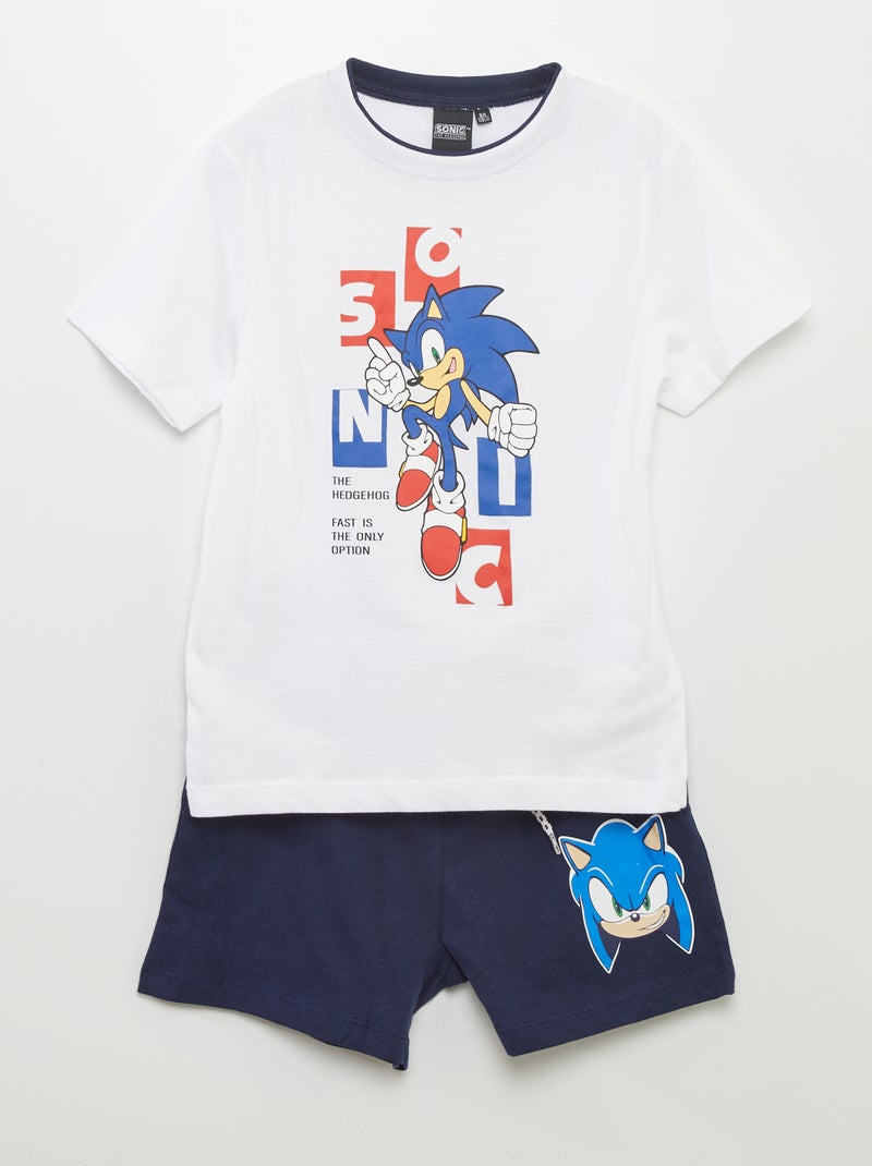 Conjunto de camiseta + short 'Sonic' - 2 piezas blanco - Kiabi