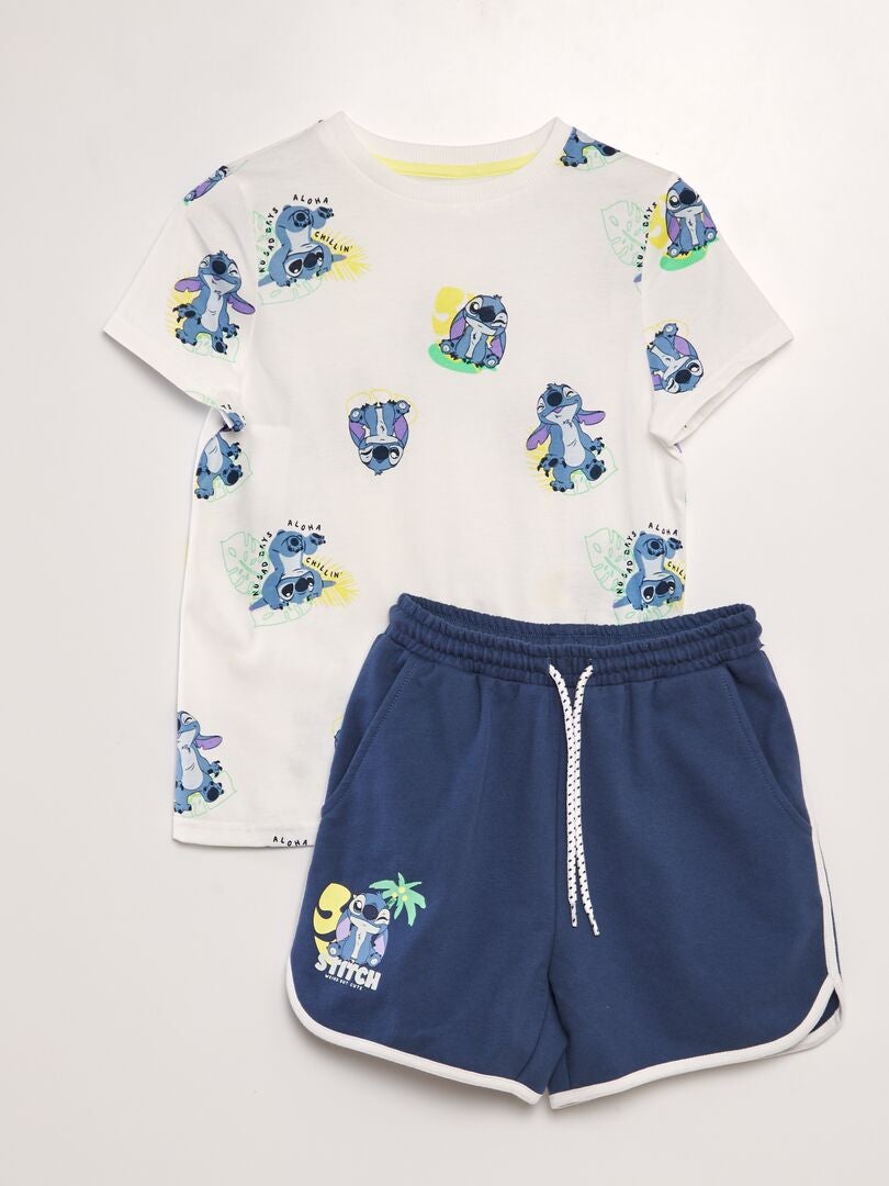 Conjunto de camiseta + short 'Stitch' 2 piezas AZUL - Kiabi