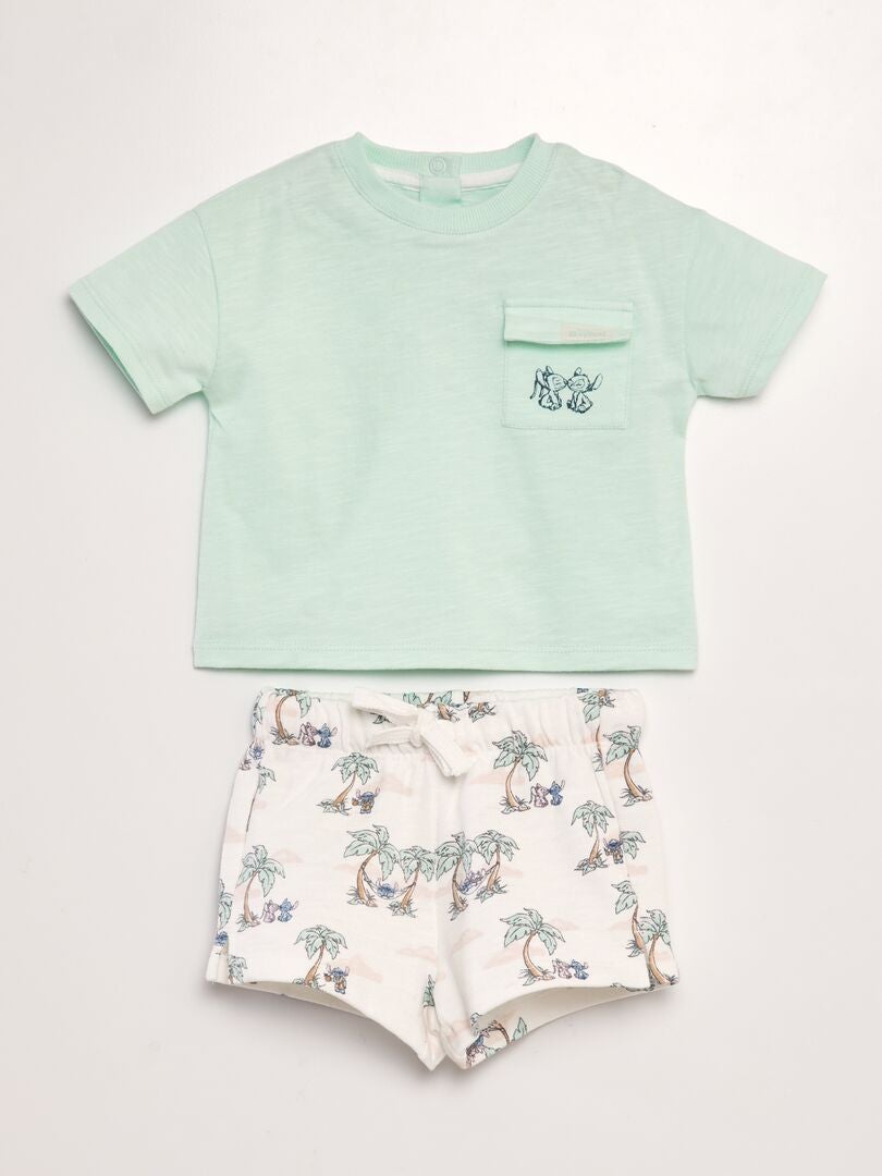 Conjunto de camiseta + short 'Stitch' 2 piezas BLANCO - Kiabi