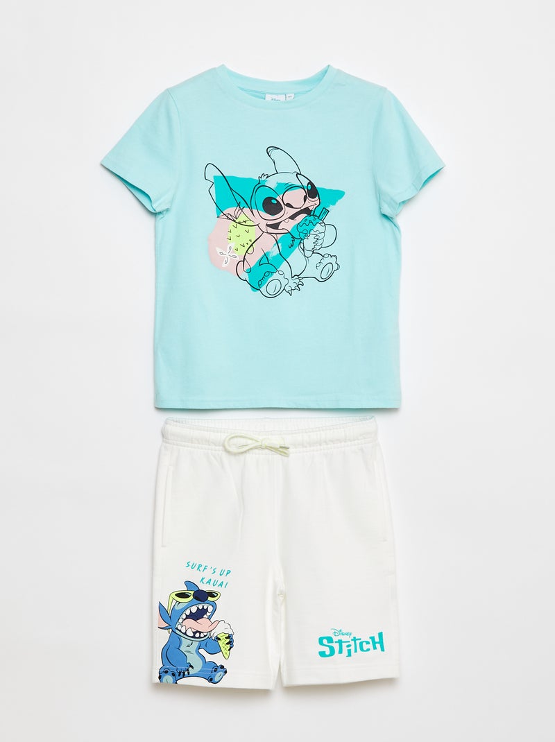 Conjunto de camiseta + short 'Stitch' 'Disney' AZUL - Kiabi