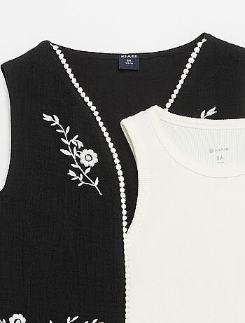Conjunto de camiseta sin mangas + chaleco