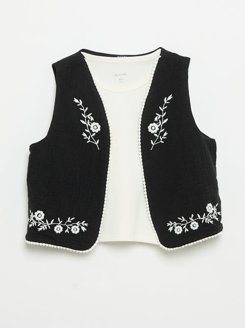 Conjunto de camiseta sin mangas + chaleco - Kiabi