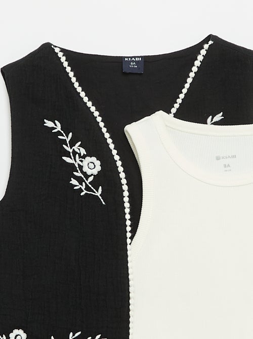 Conjunto de camiseta sin mangas + chaleco - Kiabi