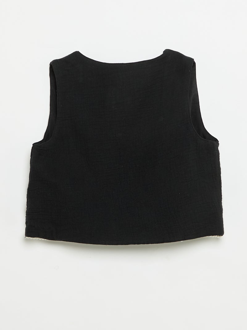 Conjunto de camiseta sin mangas + chaleco Negro - Kiabi