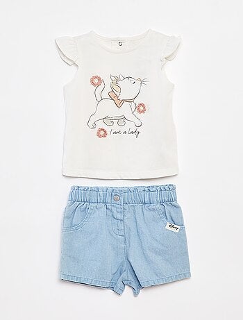 Conjunto de camiseta sin mangas + pantalón corto estampado 'Marie'