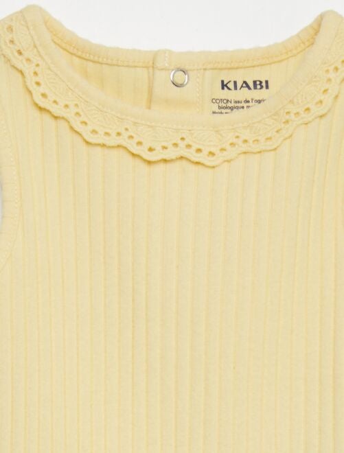Conjunto de camiseta sin mangas + short de canalé 2 piezas - Kiabi