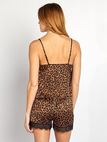 Conjunto de camiseta sin mangas + short de raso - 2 piezas
