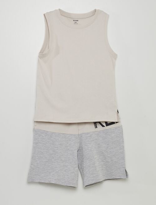 Conjunto de camiseta sin mangas y pantalón corto - 2 piezas - Kiabi