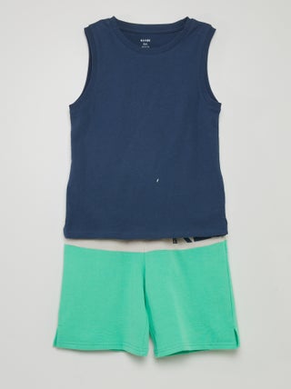 Conjunto de camiseta sin mangas y pantalón corto - 2 piezas