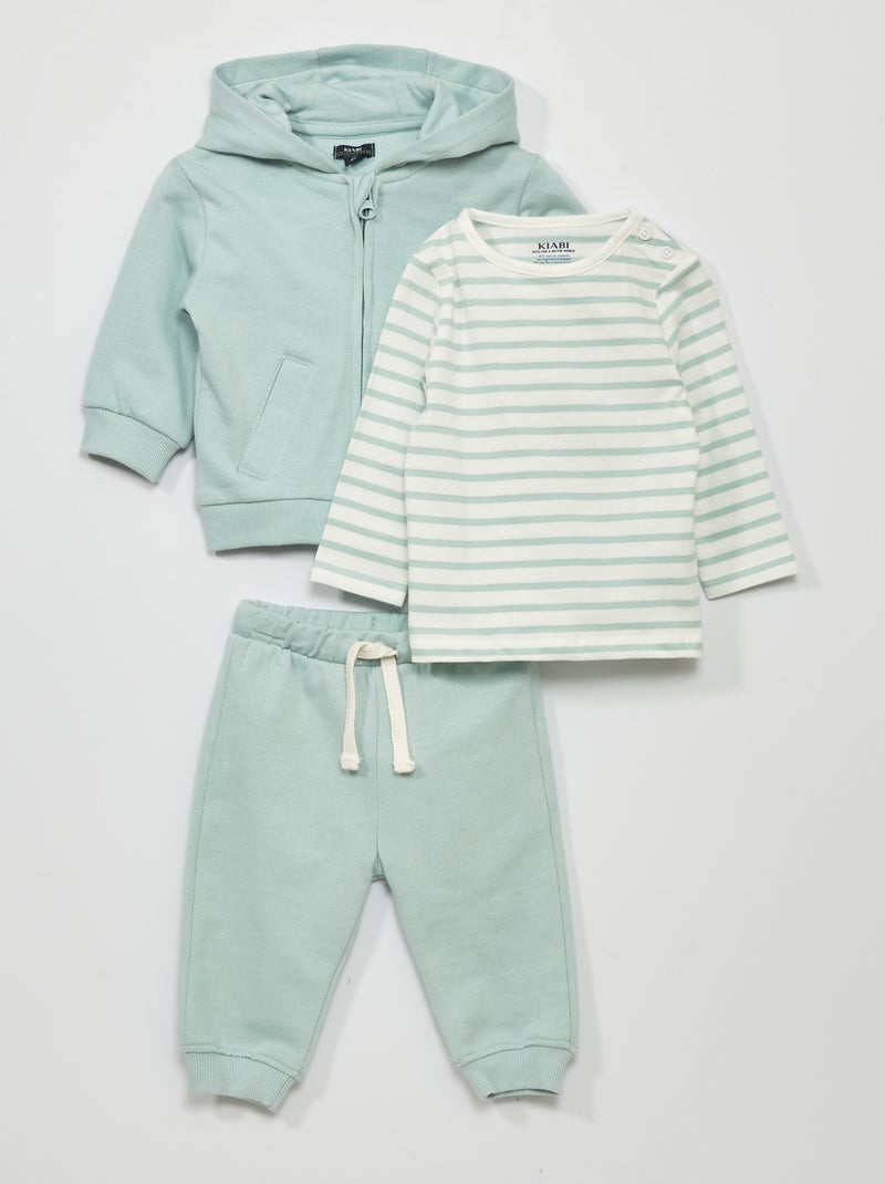 Conjunto de camiseta + sudadera + jogging - 2 piezas BLANCO - Kiabi