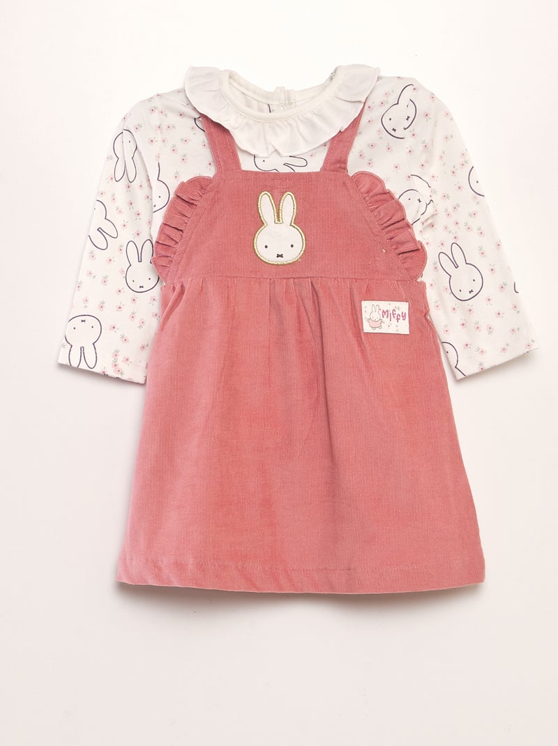 Conjunto de camiseta + vestido de terciopelo 'Miffy' ROSA - Kiabi