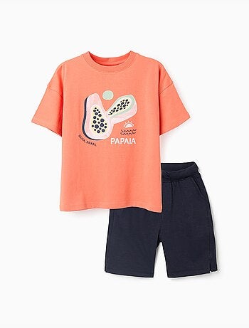 Conjunto de camiseta y bermudas con estampado