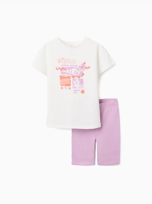 Conjunto de camiseta y mallas cortas de algodón - Kiabi Conjunto de camiseta y mallas cortas de algodón - Kiabi