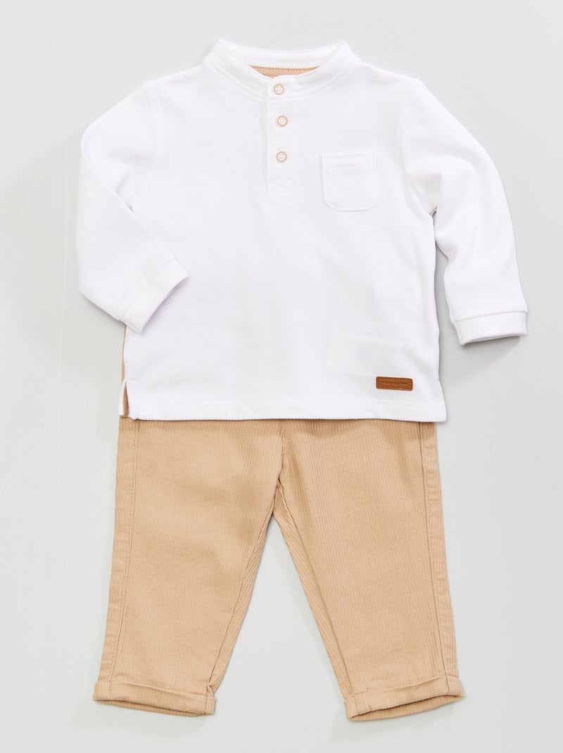 Conjunto de camiseta y pantalón BLANCO - Kiabi