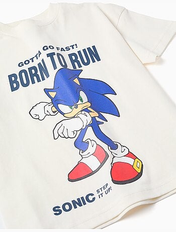 Conjunto de camiseta y pantalón corto con estampado de Sonic