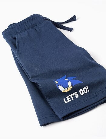 Conjunto de camiseta y pantalón corto con estampado de Sonic
