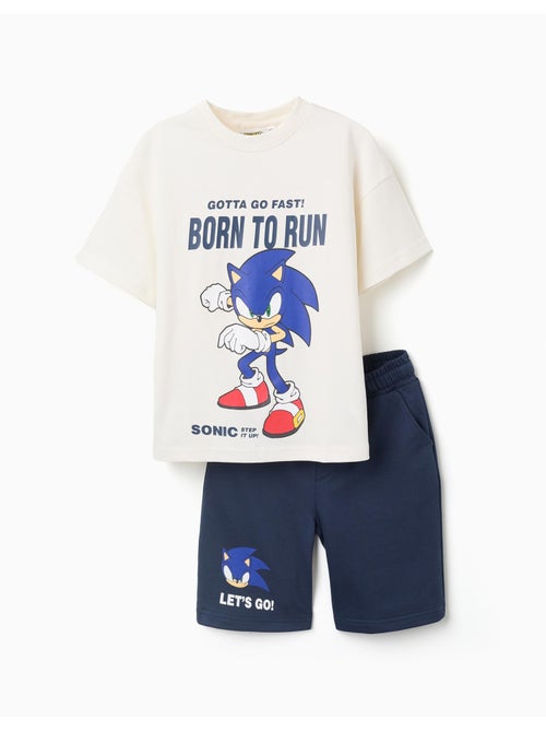Conjunto de camiseta y pantalón corto con estampado de Sonic - Kiabi