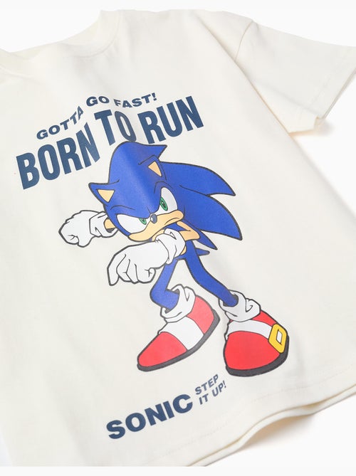 Conjunto de camiseta y pantalón corto con estampado de Sonic - Kiabi