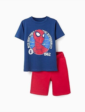Conjunto de camiseta y pantalón corto con estampado de Spider-Man