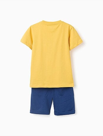 Conjunto de camiseta y pantalón corto de algodón con estampado