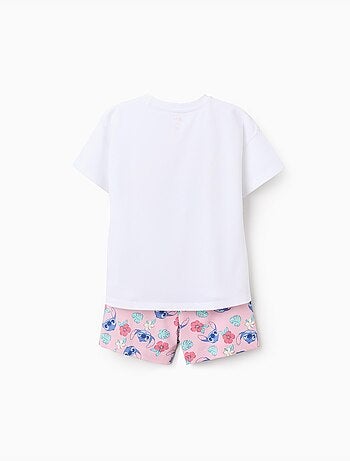 Conjunto de camiseta y pantalón corto de algodón con estampado de Stitch
