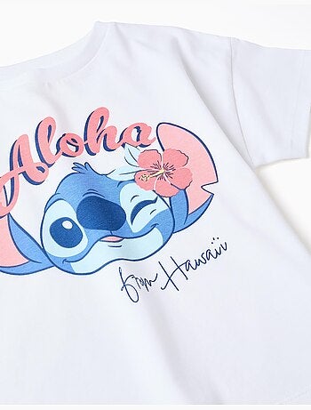 Conjunto de camiseta y pantalón corto de algodón con estampado de Stitch