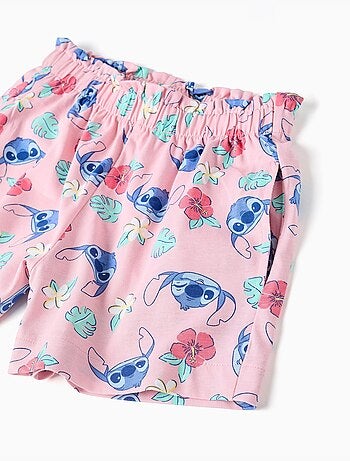 Conjunto de camiseta y pantalón corto de algodón con estampado de Stitch
