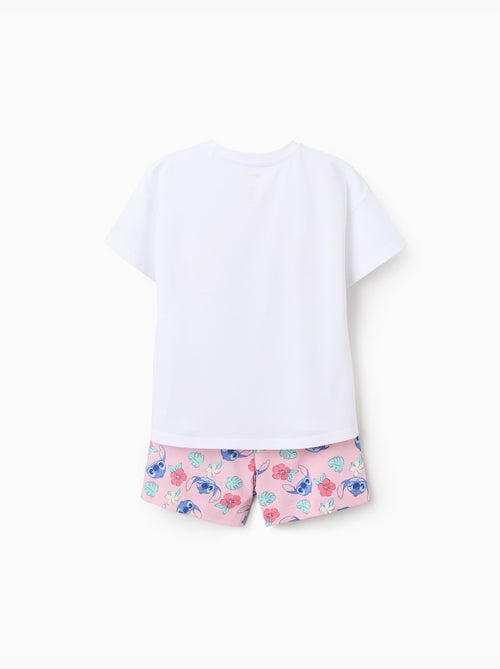 Conjunto de camiseta y pantalón corto de algodón con estampado de Stitch - Kiabi